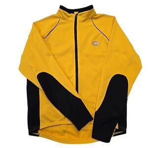 Vintage Pearl Izumi Mens Cycling Jacket Size Large Full-Zip Yellow Black Biking